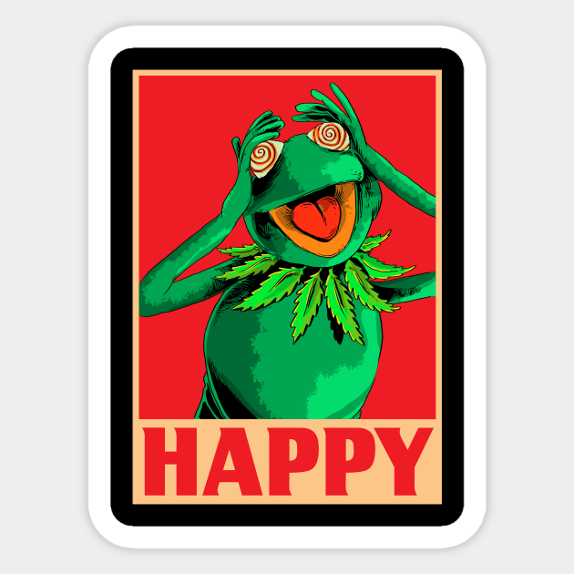 HAPPY KERMIT Sticker by imblessed